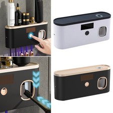 Rechargeable UV Light Sterilizer Toothbrush Holder Cleaner Toothpaste Dispenser
