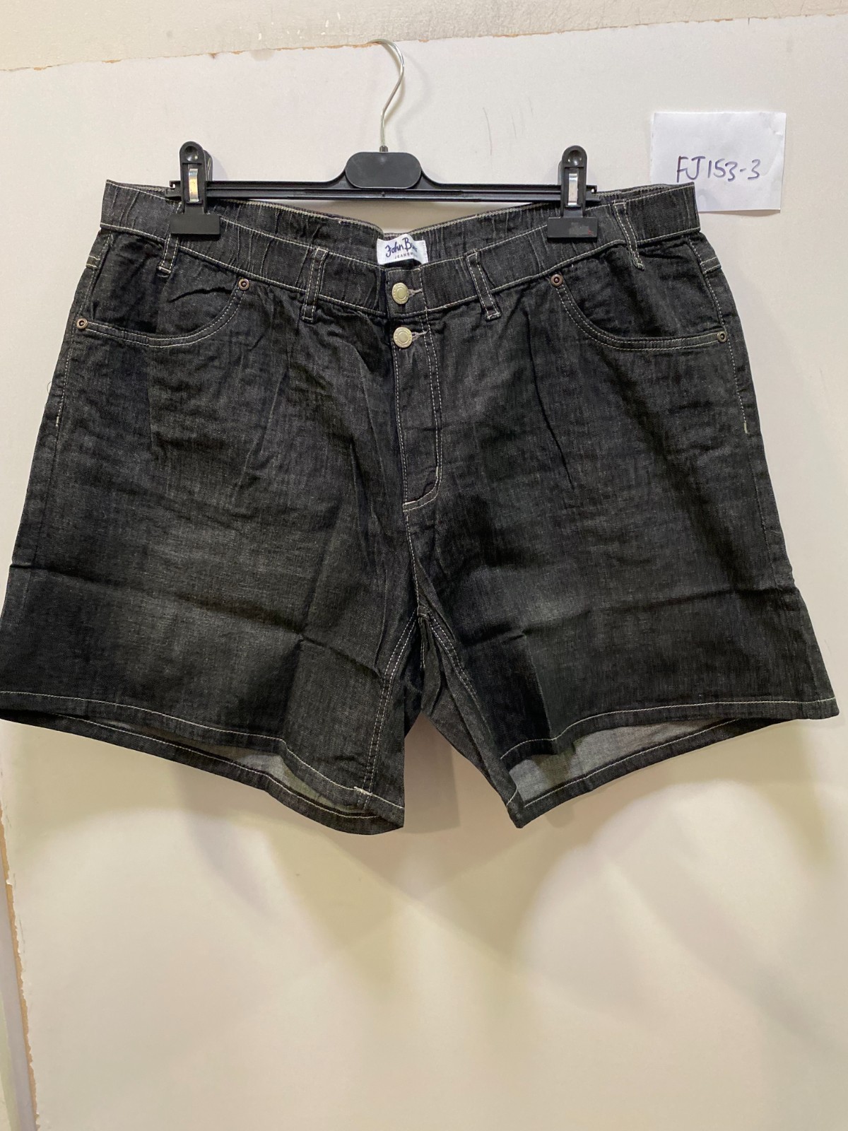 JOHN BANER Exposed Button Black Shorts   Plus Size  UK 26        (FJ153-3)