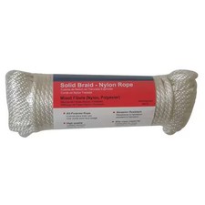 Rope, Nylon, Braided, 3/8 In. Dia., 100 Ft L, 12U278
