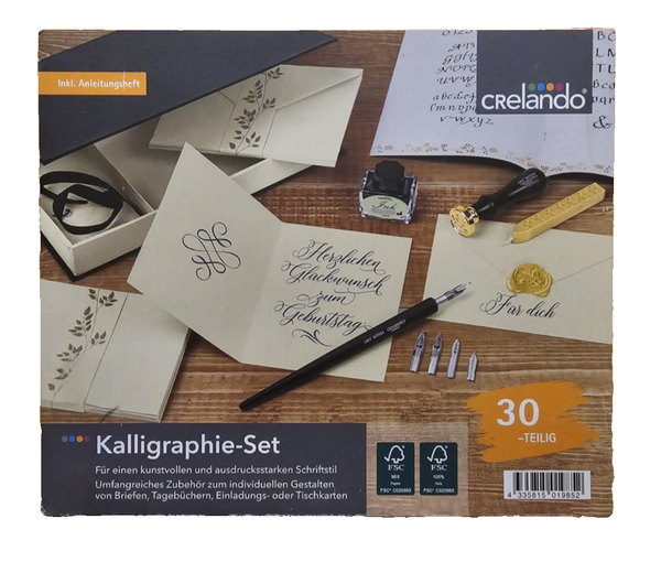 30-Tlg. Kalligraphie Set AnfäNger Anleitungsheft Hochwertig Federhalter Tinte Si-image