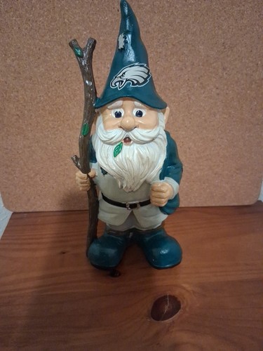 Philadelphia Eagles Garden Gnome Caricature Statue 8" Resin Walking Stick NFL