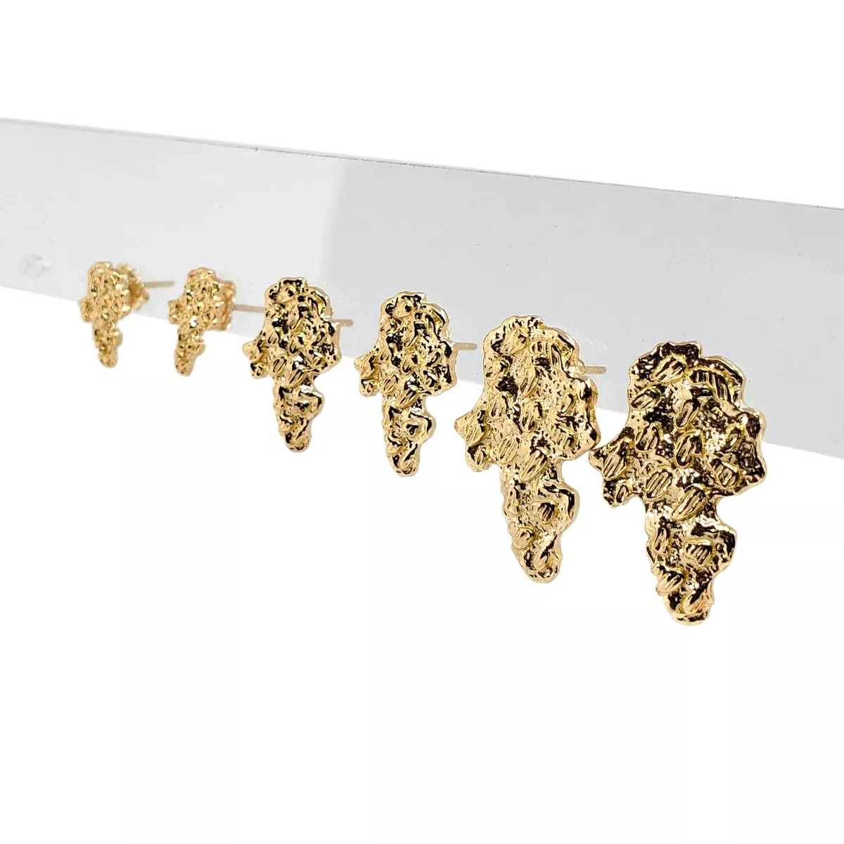 Nugget earrings best sale 18k