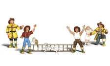 Woodland Scenics ~ HO Scale People ~ Fireman To The Rescue ~ A1882