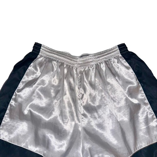 Nike 90s Super Rare America Satin Nylon Glanz Soccer Shorts White Black Large - Picture 7 of 9