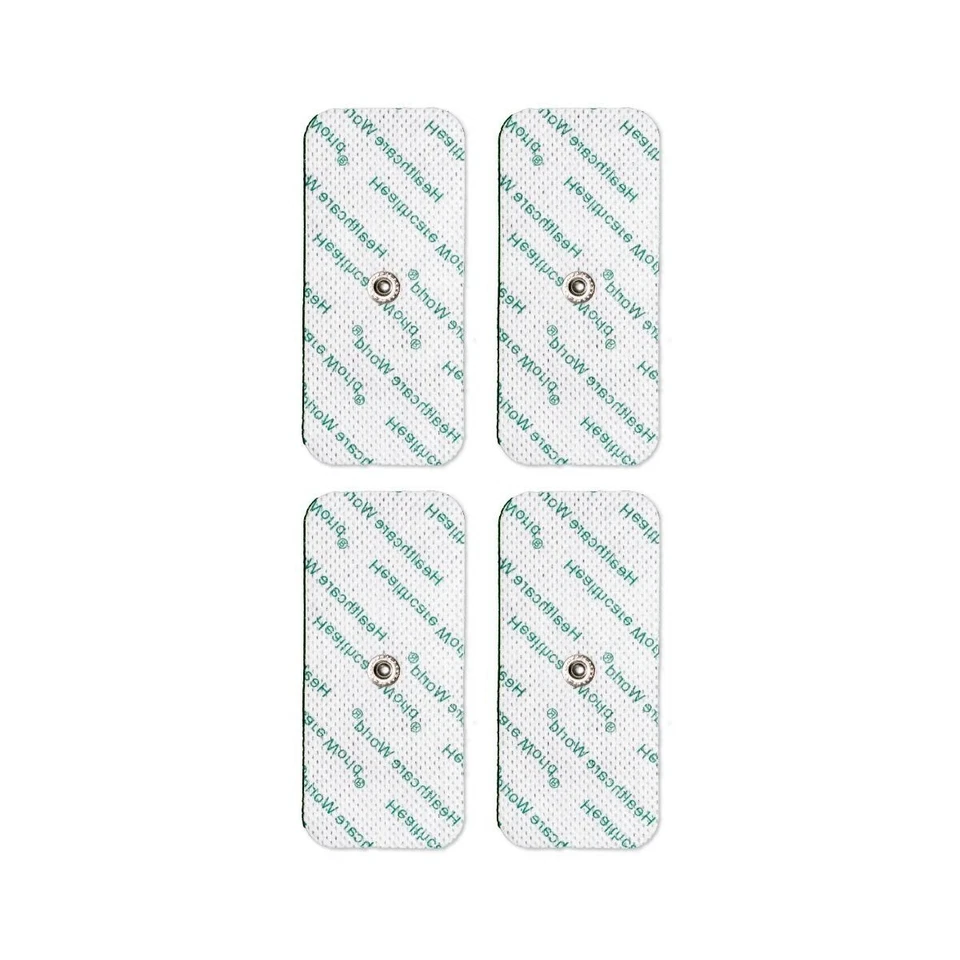 4 TENS ELECTRODE PADS WITH LARGE 3.9MM STUD By Healthcare World