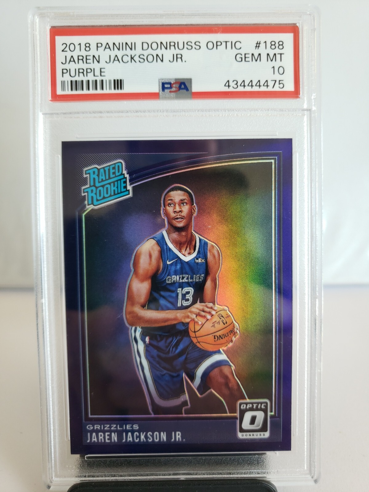 2018-19 Donruss Optic Jaren Jackson Jr Purple Prizm Rated Rookie RC #188 PSA 10