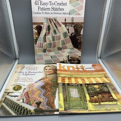 Leisure Arts 63 Easy-To-Crochet Vanna s ChoiceW/  Knit Debbie Macomber Lot Of 3