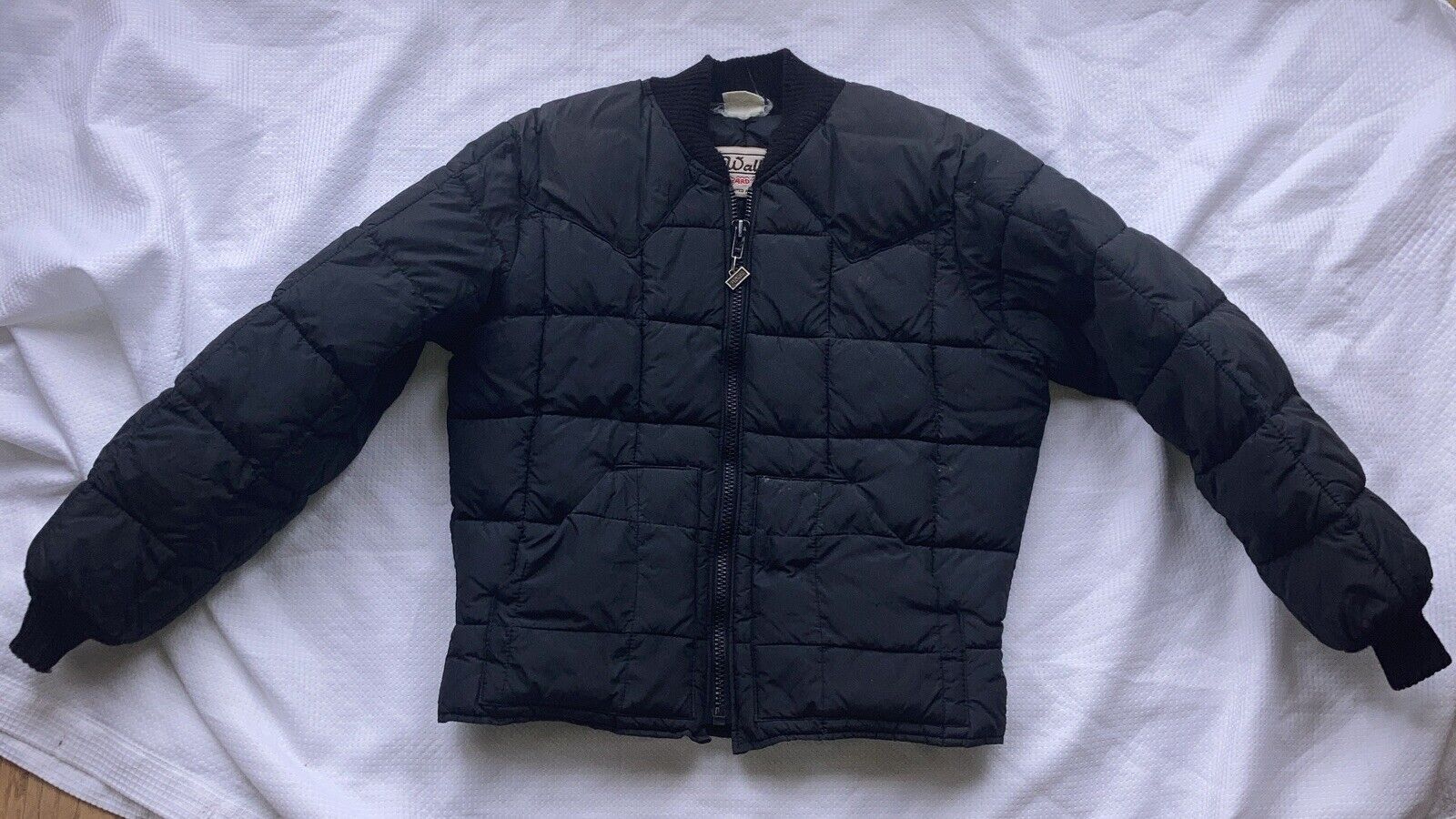 Vintage Walls Nylon Black Quilted Full Zip Jacket… - image 1