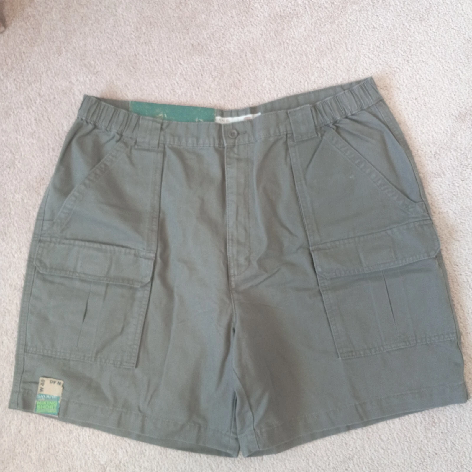 New! SAVANE Hiking Rugged Comfort Khakis Brown Cotton Cargo Shorts Size 40