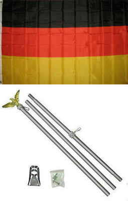 3x5 German Germany Flag Aluminum Pole Kit Set 3'x5'