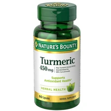 Nature's Bounty Turmeric Curcumin 450  mg Plus Turmeric Extract 50 mg, 60 Count.