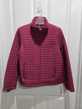 Gallery Womens Petite Medium dark pink/berry quilted jacket with pockets
