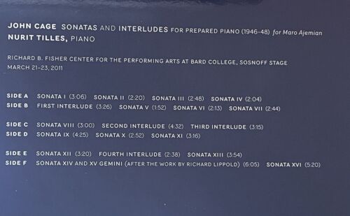 JOHN CAGE - SONATAS AND INTERLUDES - NURIT TILLES (Limited Ed. 3-LP Box, 200g) - Picture 3 of 4