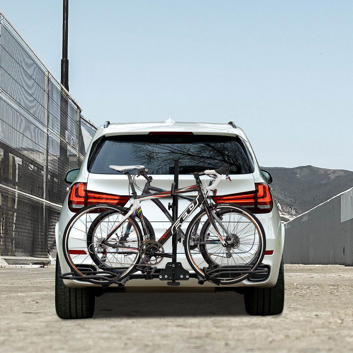 CARSTY Folding 2 Bike Rack Hitch Mount 2" Receiver for Standard & Fat