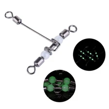 10Pcs Luminous T-Shape Fishing Swivels 3 Way Connector With Bearing Splitter