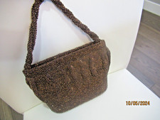 Antique Bead  Silk lining Ladies Evening Clutch vintage Bag