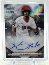 2023 Bowman Sterling Zach Neto Refractor Auto /150 LA Angels TT1