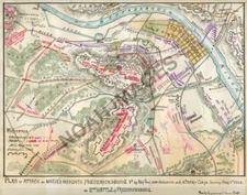 Map of Maries Heights Fredericksburg VA c1863 16x20