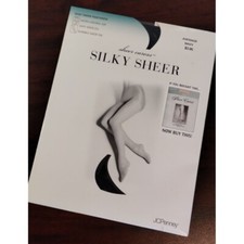 JC Penney Silky Sheer Caress Average Navy Pantyhose Hosiery Vintage