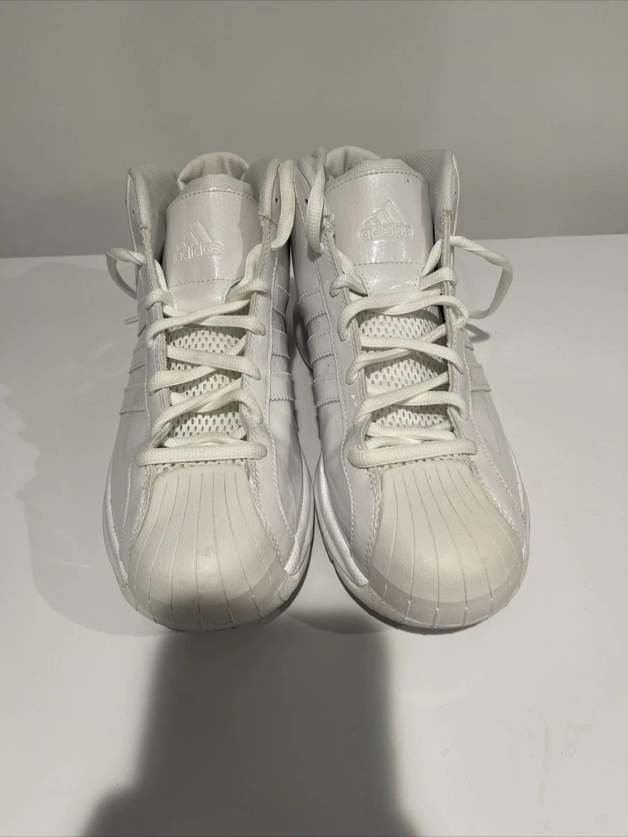 Adidas Mens Pro Model Fusion White Basketball Shoes Sneakers Size 10 Casual