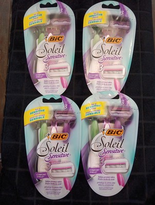4 Bic Soleil Sensitive Disposable Razors 3 Blade 3 Ct (J47)