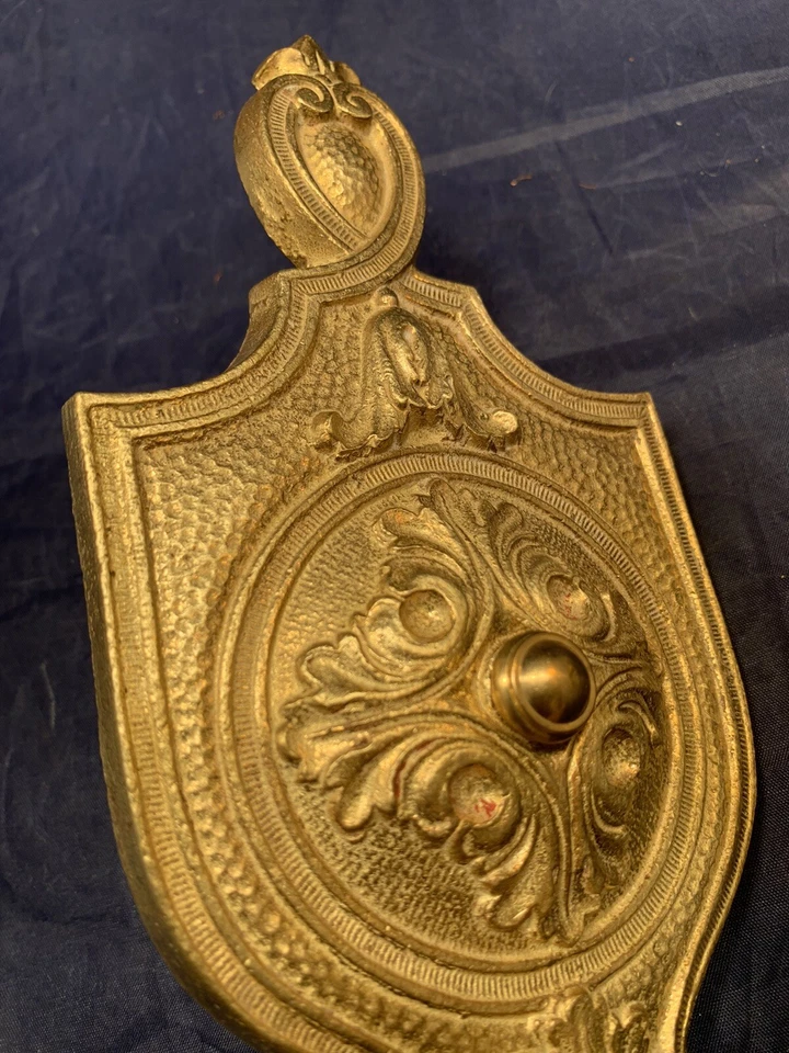 Par de apliques de latón antiguos de calidad martillados Mission Arts & Crafts 94F Foto 3 de 4