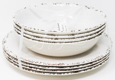Tommy Bahama Melamine Dinner Plate and Bowl Set of Rustic