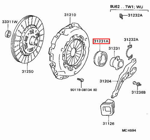Genuine Toyota LandCruiser HJ75 HJ61 Clutch Release Hub Ball Bearing - Picture 13 of 14