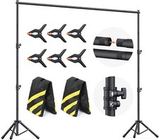 Backdrop Stand 10X7.5Ft Wxh , Photo Backdrop Stand for Parties, Heavy Duty S18