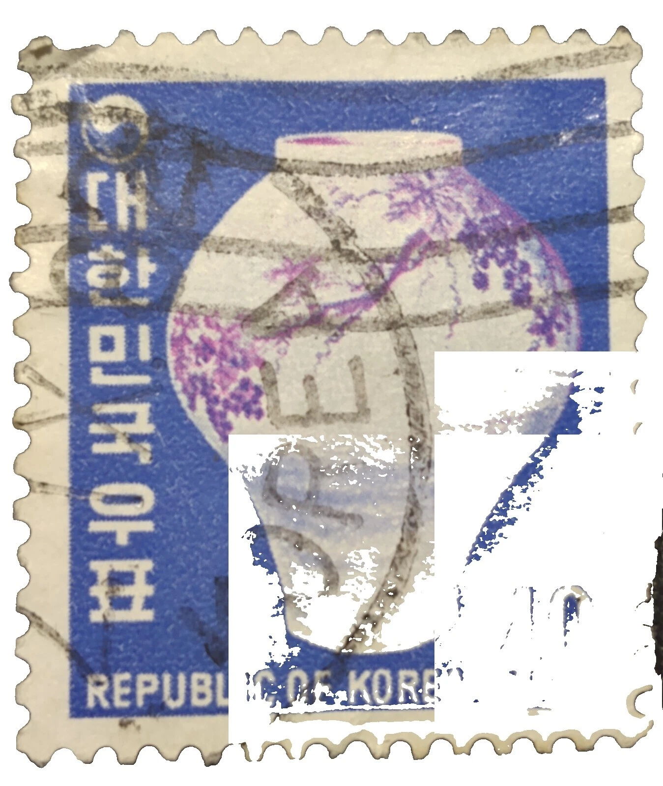 Multi-Color Used Korean Stamps