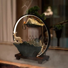 Desktop Water Fountain Indoor Waterfall with Atomizer & LED Table Decor Fountain