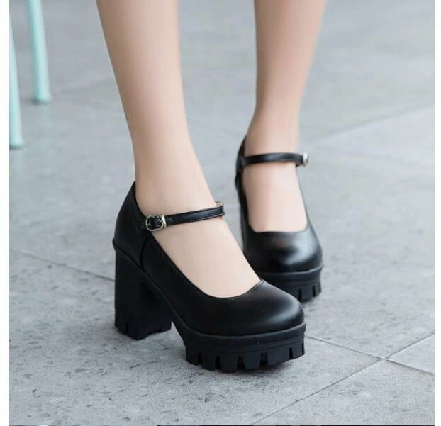 Chunky black shop platform shoes
