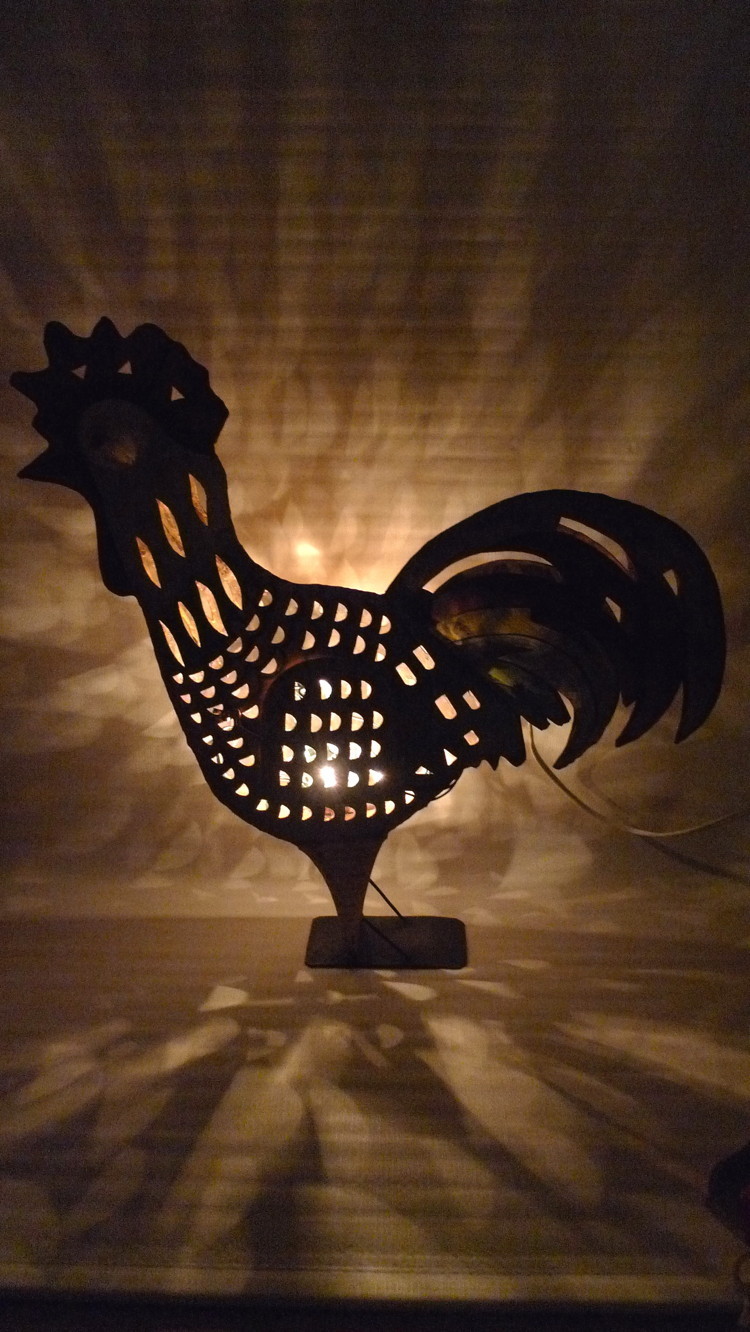 22" Painted Metal Rooster Candle Holder Accent Light Home Decor eBay