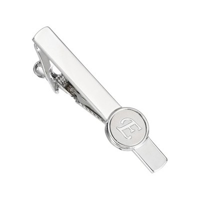 Tie Clips for Men, 26 Letters Cuff Links Initial Letter-E Tie Bars, Silver