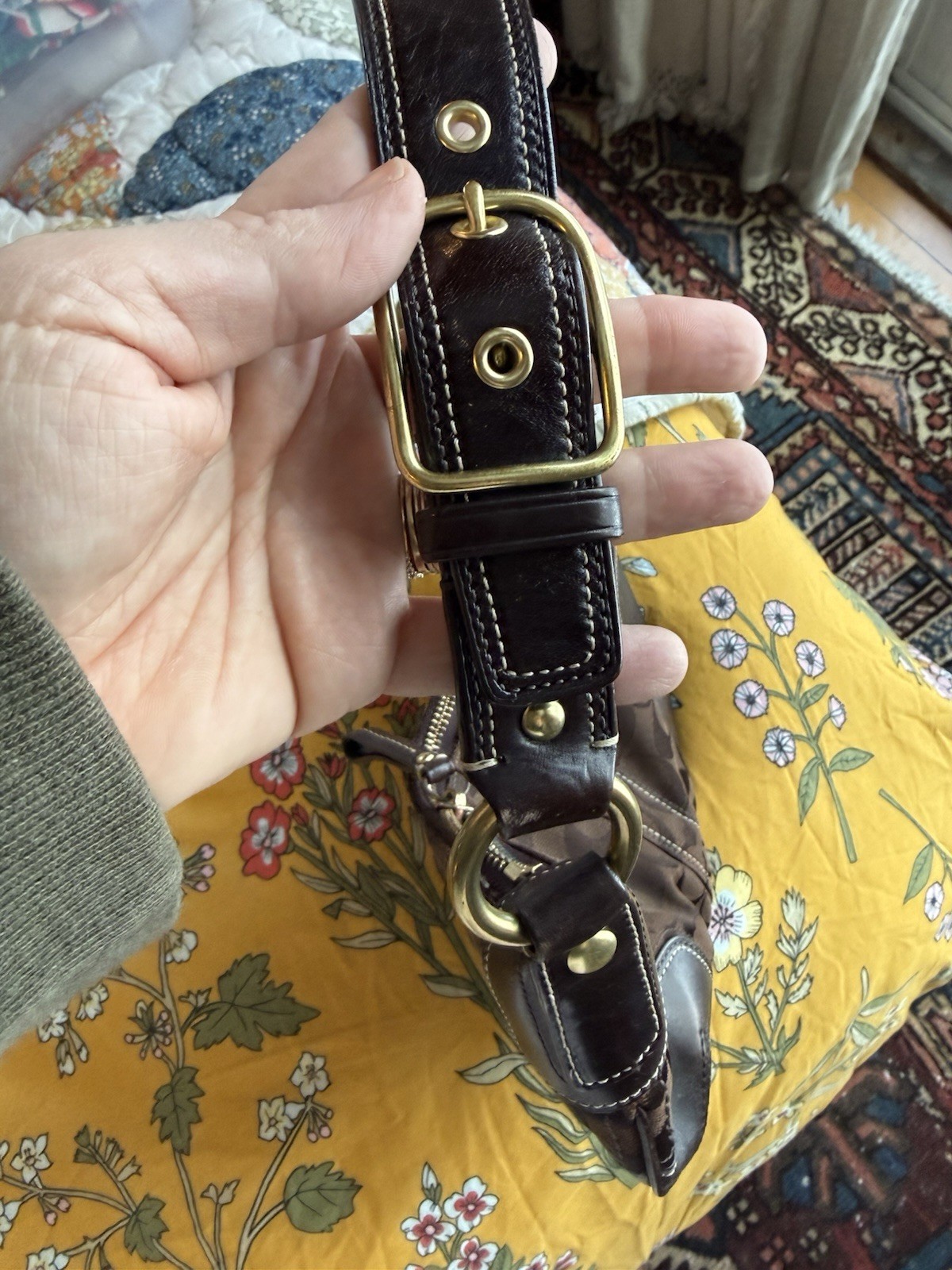 VTG Coach Signature Demi Hobo Shoulder Bag Purse Y2K 90s Glam RARE  Brown 2000s thumbnail 6