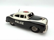 Vintage Japan Tin Friction Police Car 5  S-25317 Works 1950s Ford Style