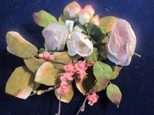 Vtg Millinery Flower Collection Lot Pink Coral 1-3" German H5692