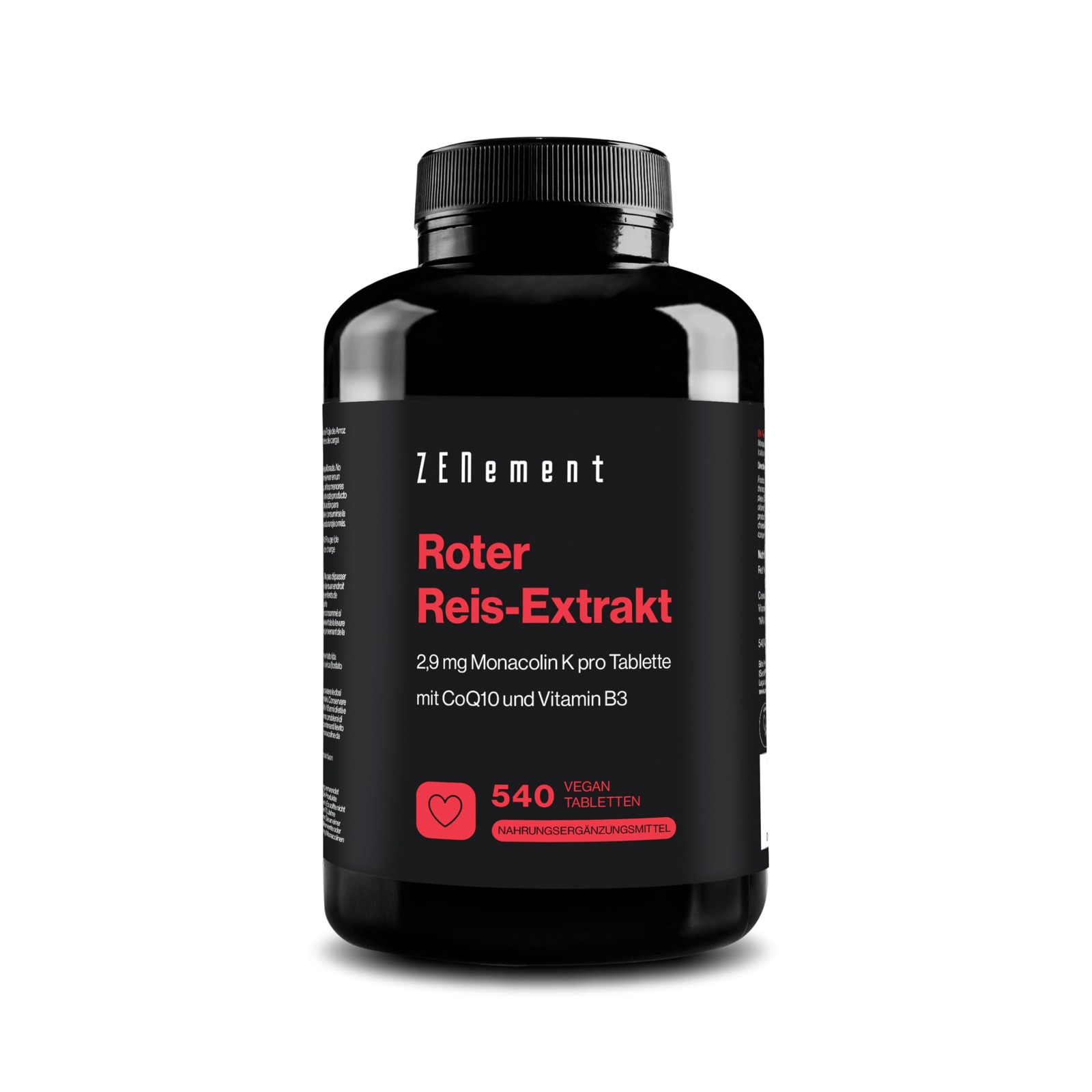 Fermentierter Roter Reis, 540 Tabletten Vegan | 540 stück (1er Pack)