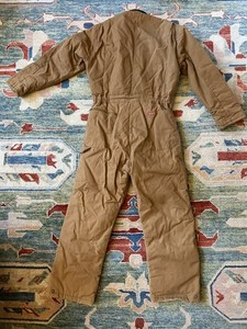 Dickies Coveralls Men 38x40 Brown Duck Canvas Pockets Winter Lining