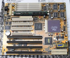Amptron PM-8600 Socket 7 AT Motherboard + Pentium 200 MMX + 32MB RAM TESTED