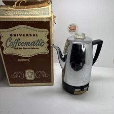 VTG 1953 UNIVERSAL ART DECO 8 CUP COFFEEMATIC PERCOLATOR COFFEE POT 4410