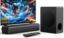 2.1 CH Sound bar with Subwoofers, 100W Sound Bar for Smart TV, Dolby Atmos Su...