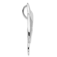 Silver Polished & Textured Shark Chain Slide Pendant QC8735