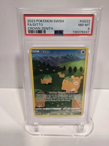 PSA 8 2023 POKEMON SWORD AND SHIELD CROWN ZENITH FULL ART/DITTO GG22