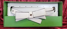 NWT Original KATE SPADE Bow Belt SZ S/M KS2100224CB Off White 3/4" width Boxed