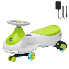 Kids Electric Wiggle Car 2-in-1 Ride-On Swing Car 360 Steering Music Toy 12V