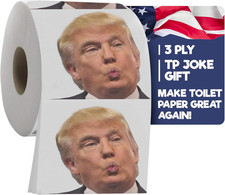 Trump Political Toilet Paper Roll by Gagster - 3 Ply Funny Novelty Gag TP with F