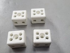 4x Ceramic High Temperature Electrical Connector Block 2 Pole 4mm 32 Amp  1 x4  