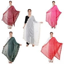Way2Like Women Chiffon Cut-Work Dupatta Chunni Hijab Stole Scarf Wrap Party Wear