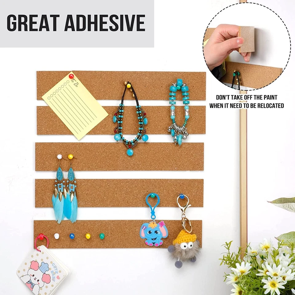 6 Pack Pinnwand Kork Selbstklebend Brett Streifen Selbstklebendes Kleines Brett - Bild 3 von 4